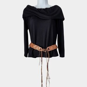 J. Crew Genuine Leather Woven Belt Braided Tassel Bohemian Boho